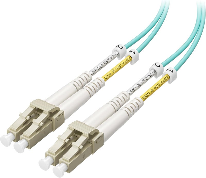 CableMatters 40Gb OFNP Plenum Rated Multimode Duplex 50/125 OM3 Fiber Cable, Short LC to LC Fiber Optic Cable - 3.3ft / 1m - Image 1