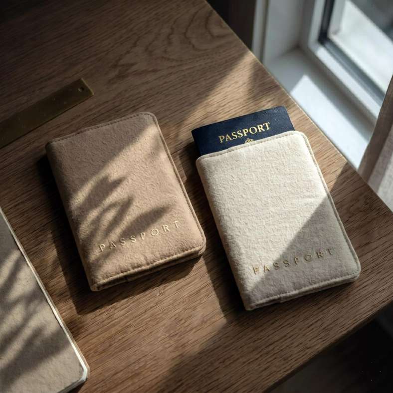 Pan Home Byron Crinkle Cotton Passport Holder 10x14cm - Natural - 262PSF9900057 - Image 3