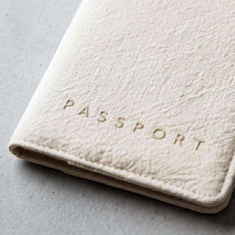 Pan Home Byron Crinkle Cotton Passport Holder 10x14cm - Natural - 262PSF9900057 - Image 2