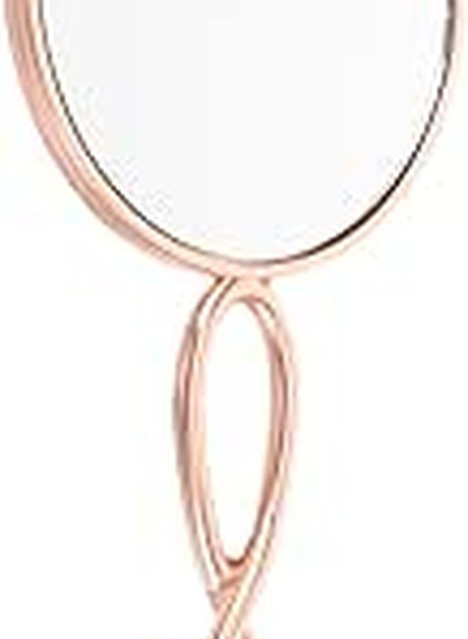 Pearl Rose Gold Purple Vanity Mirror Single Sided Handheld Makeup Mirror With Handle - Image 1
