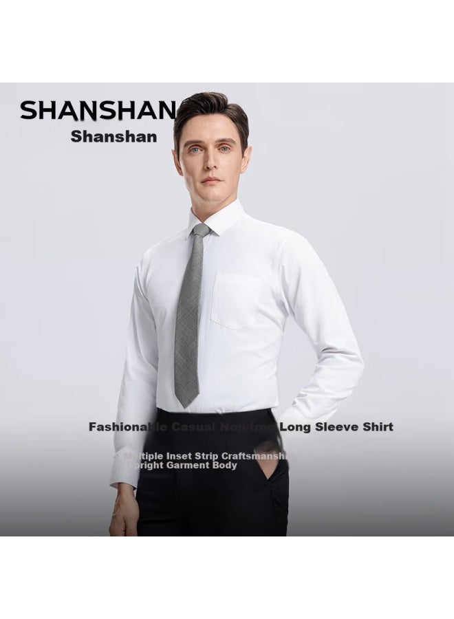 Shanshan Men's Long Sleeve Shirt Business Casual Solid Color Xinjiang Long-staple Cotton Formal Workwear - Image 3