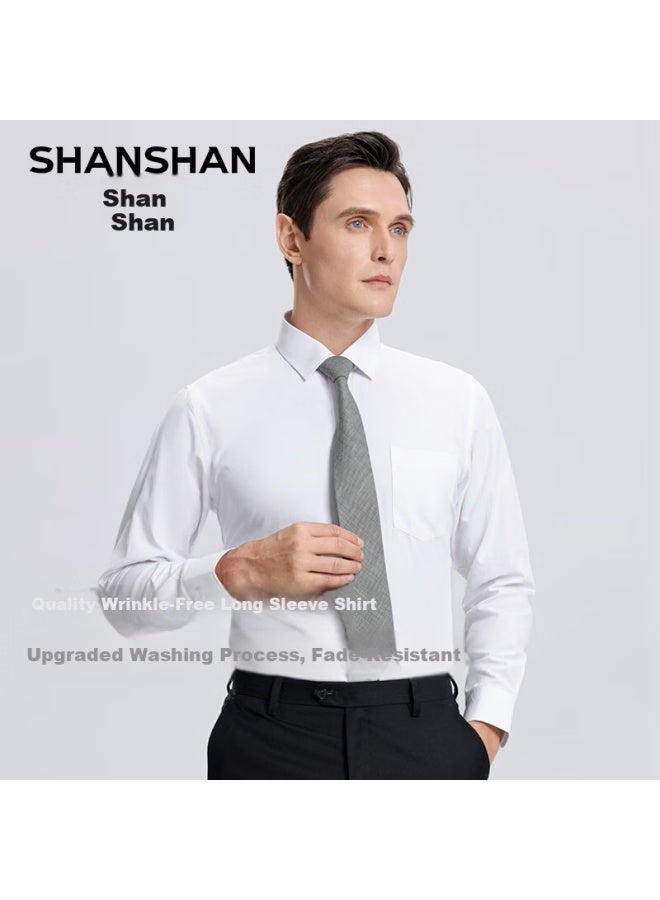 Shanshan Men's Long Sleeve Shirt Business Casual Solid Color Xinjiang Long-staple Cotton Formal Workwear - Image 2
