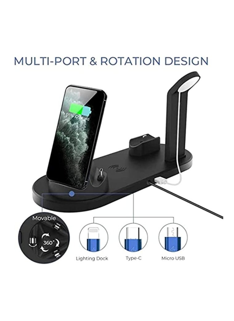 Generic Wireless Charger 3 in 1 Fast Charging Station 10W Charging Dock Stand Compatible for iWatch Series iPhone 14-11 Series/XS/XR/X/8 Galaxsy S23/S22 etc  - Image 3