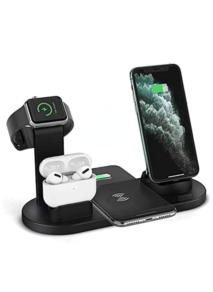 Generic Wireless Charger 3 in 1 Fast Charging Station 10W Charging Dock Stand Compatible for iWatch Series iPhone 14-11 Series/XS/XR/X/8 Galaxsy S23/S22 etc  - Image 1