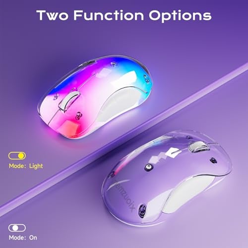 memzuoix 2.4G LED Wireless Mouse, Rechargeable Ergonomic Mouse with Detachable Cover, 1400 DPI Portable Optical Computer Mouse with USB Receiver for Laptop, PC, Desktop and MacBook, 5 Buttons-Purple - Image 2