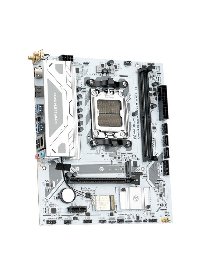 Maxsun Ms-challenger B650m Wifi Ice Motherboard Supports Ddr5, Compatible With Amd Cpu Am5 7500f/7900x/7700x/7600x - Image 2