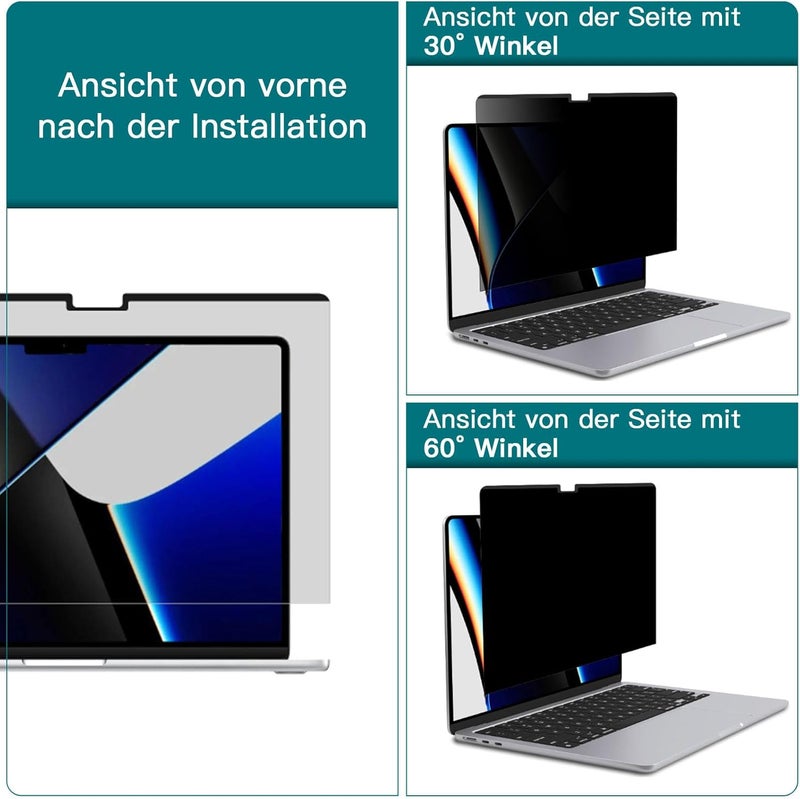 pys Market need oriented construction Magnetic Privacy Film for Macbook Pro 16 Inch 2021-2024 M1 / M2 / M3 Anti-Blue Light Bubble-Free Anti-Fingerprint Removable Privacy Film Trendy varied sizing alternatives - Image 3
