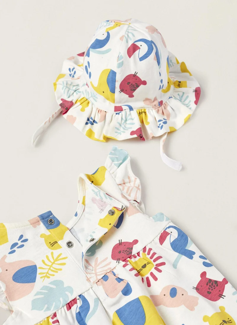 زيبي Jumpsuit + Hat for Newborns 'Animals'