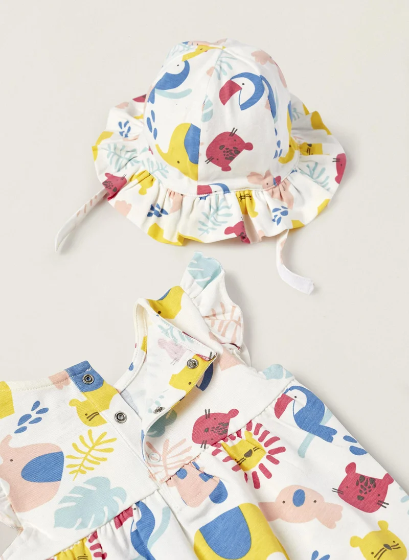 زيبي Jumpsuit + Hat for Newborns 'Animals'