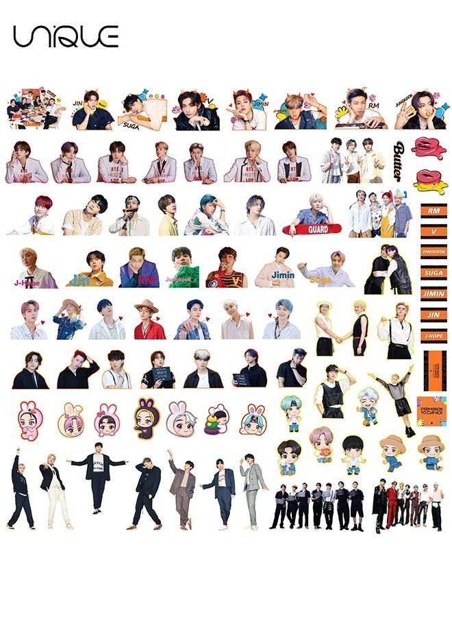 يونيك مجموعة ملصقات مكونة من 85 قطعة BTS KPOP Bangtan Boys، ألبوم زبدة للرقص لزجاجة المياه والكمبيوتر المحمول والأمتعة - Image 2