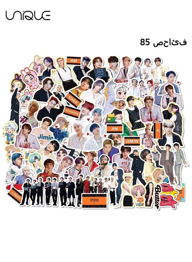 يونيك مجموعة ملصقات مكونة من 85 قطعة BTS KPOP Bangtan Boys، ألبوم زبدة للرقص لزجاجة المياه والكمبيوتر المحمول والأمتعة - Image 1