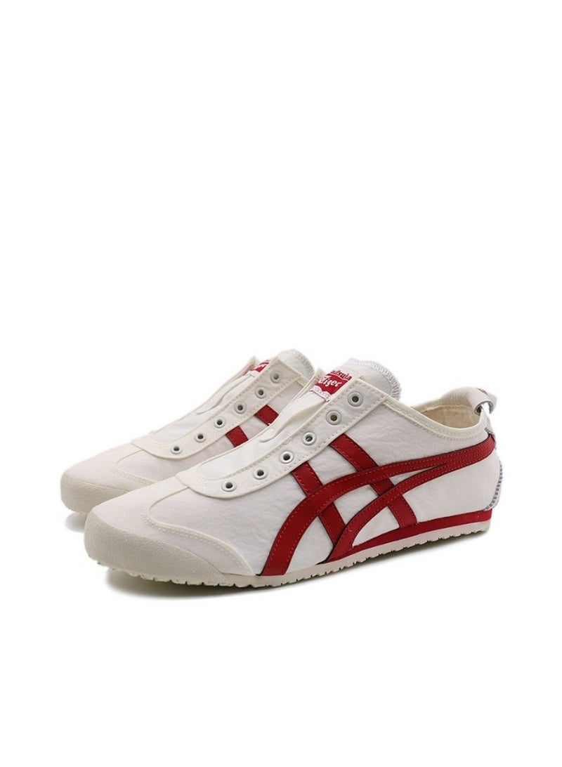 Onitsuka Tiger MEXICO 66 Slip-On Canvas Casual Colorblock Sneakers Shoes White/Red - Image 3