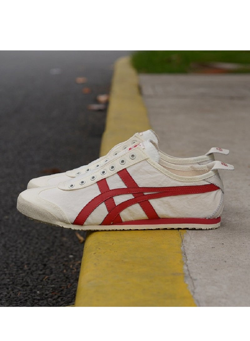 Onitsuka Tiger MEXICO 66 Slip-On Canvas Casual Colorblock Sneakers Shoes White/Red - Image 4