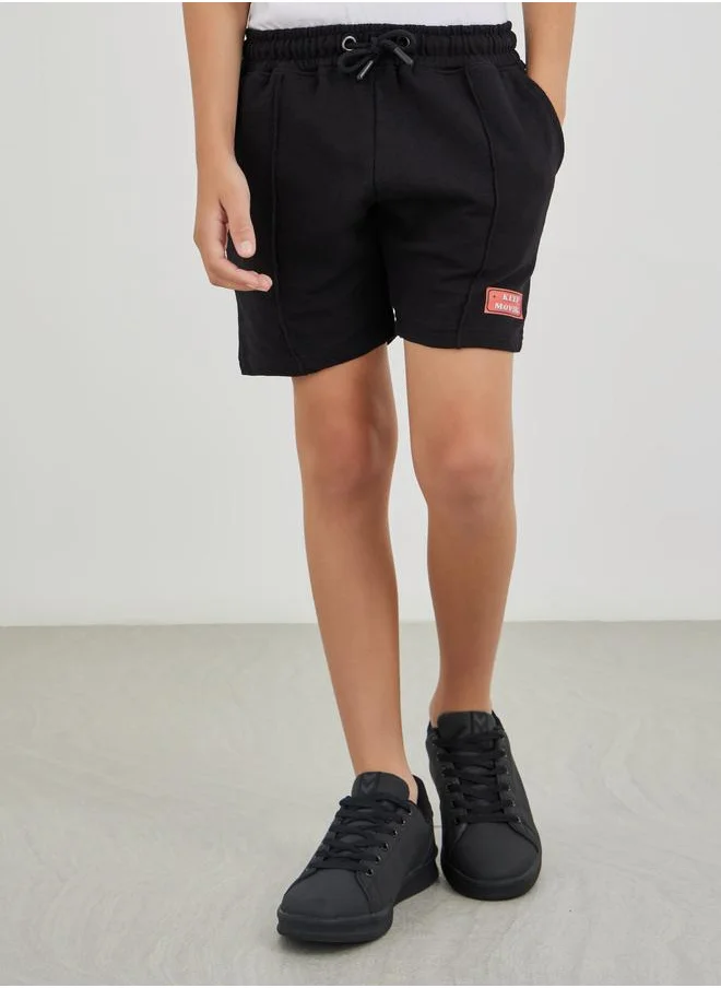 ستايلي Styli Boys Solid Pin Tuck Drawstring Waist Shorts