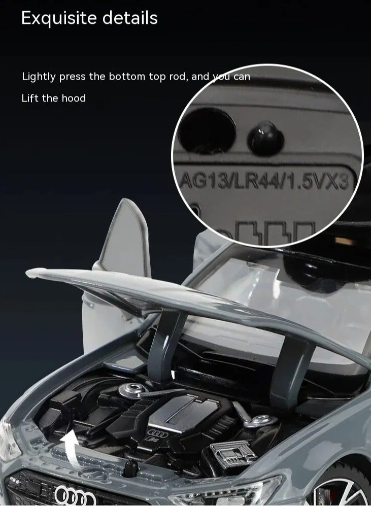 AROAQ RS6 Model Car, 1:32 Realistic Simulation Die Cast Model Car Toy, Collectable Alloy Model Car With Luggage Sound And Lights For Kids Adults, Gift, Decoration, (White) - Image 5