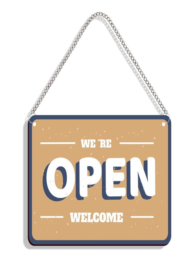 DELWOR Open Closed Sign Board for Shop | Open Closed Board | Double Side Wodden Open Close Sign Board for Door Hanging | Shop Sign | Restaurants Decor | Cafe Decor - Image 2