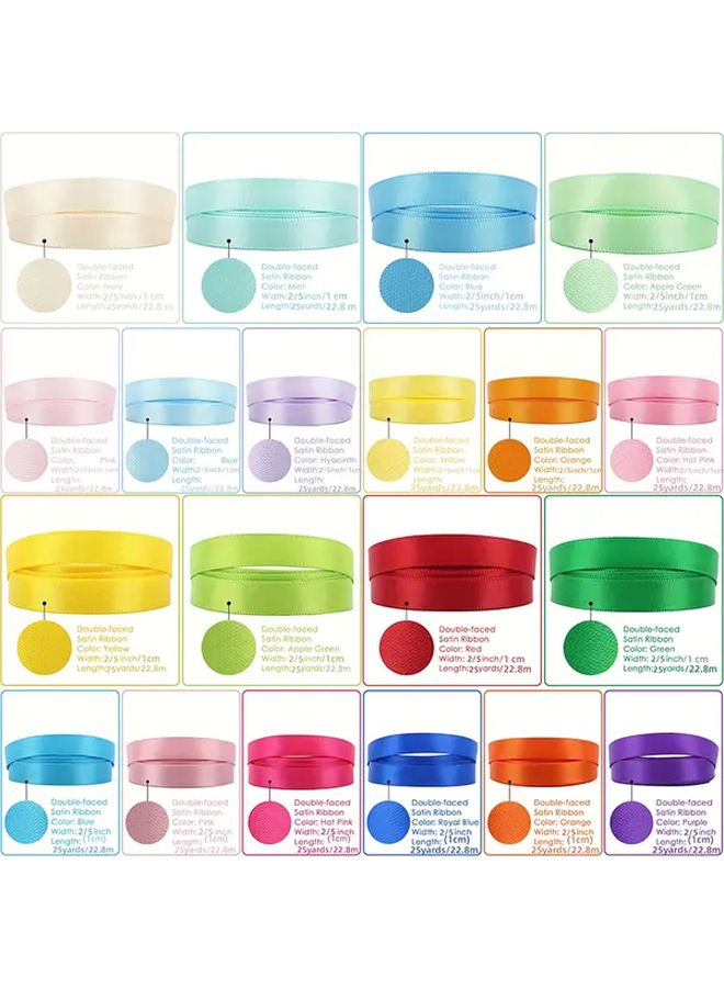 20 Yarn Dyed Silk Satin Ribbon Roll 2 5 Inches Wide 25 Yards Per Roll Set A Plus B 10 Rolls For Gift Wrapping Party Decoration DIY Hair Bows Fabric Crafts - Image 3