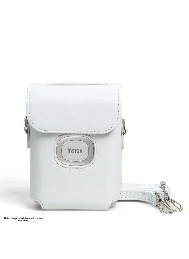 Generic Suitable For Polaroid Mini Link2 Printer Protective Cover PU Leather Bag Shoulder Bag Storage Solid Color Bag-Color:White  - Image 1