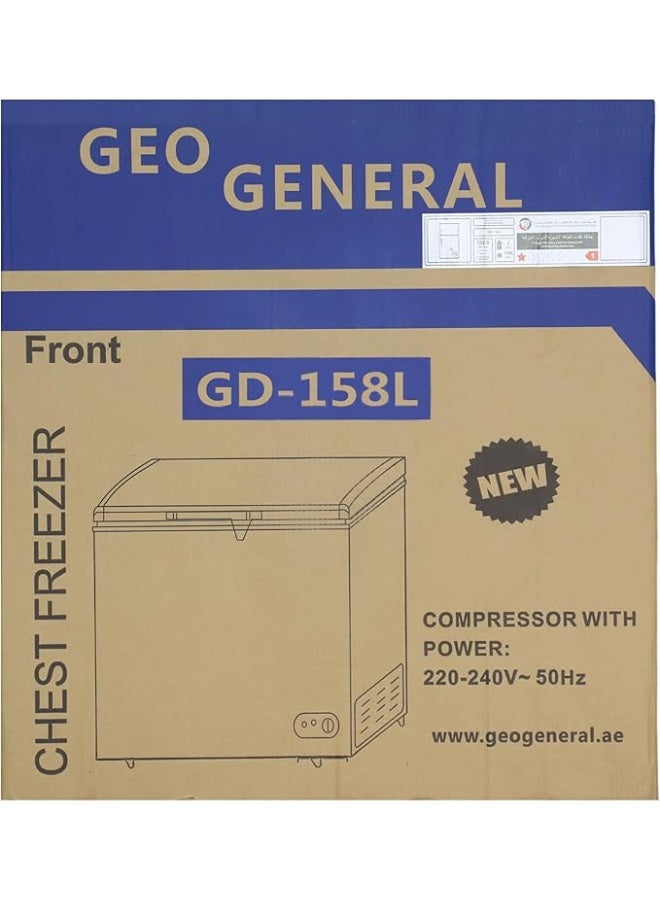 GEO GENERAL GD‑158L Chest Freezer – 158 L Capacity, Digital Temperature Control, Anti‑Rust Cabinet, Lockable, White - Image 4