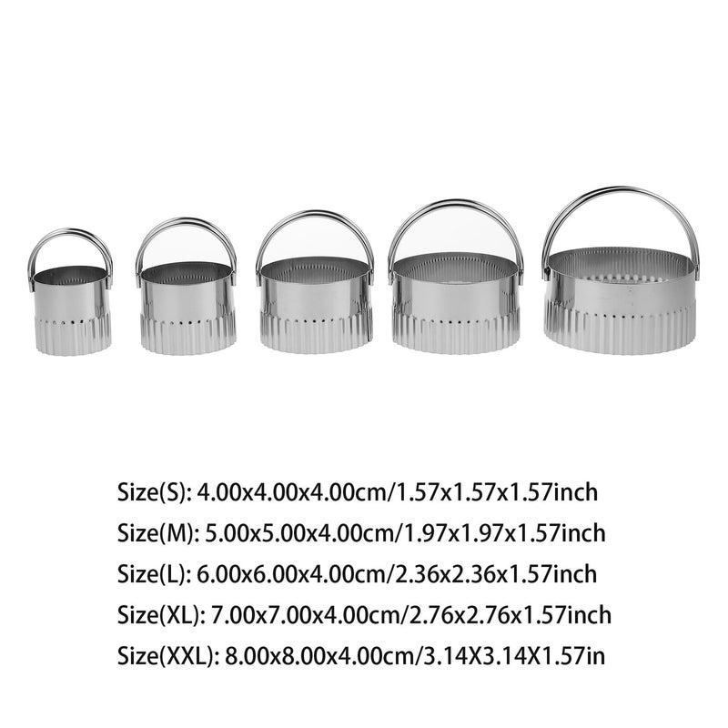Stainless Steel Cookie Cutters Set of 5 with Handles Serrated Edges for Baking - Image 3