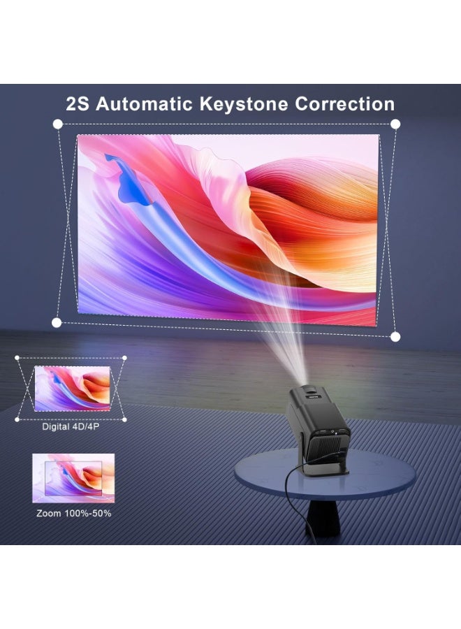 HY320 Portable Smart Projector – Android 11, Wi-Fi 6, Bluetooth 5.2, 300 ANSI, 1080P with 4K Support - Image 3