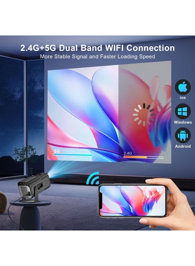 HY320 Portable Smart Projector – Android 11, Wi-Fi 6, Bluetooth 5.2, 300 ANSI, 1080P with 4K Support - Image 5