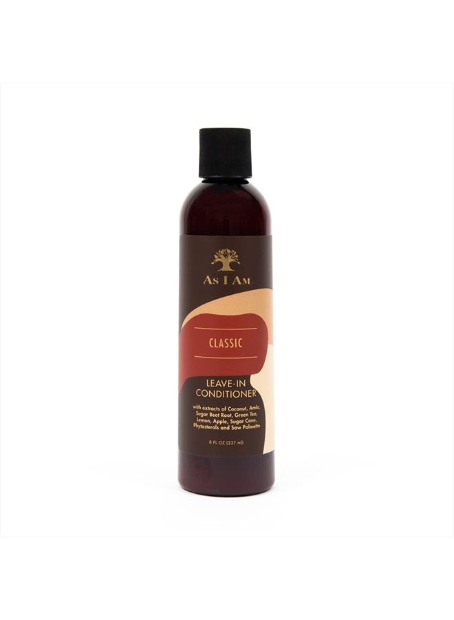 Leave In Conditioner - 8 Ounce - with Coconut, Amla, Green Tea & Saw Palmetto - Conditions & Softens - Moisturizes & Strengthens - Prevents Tangles - Eases Wet Combing - Seals Cuticles - Vegan