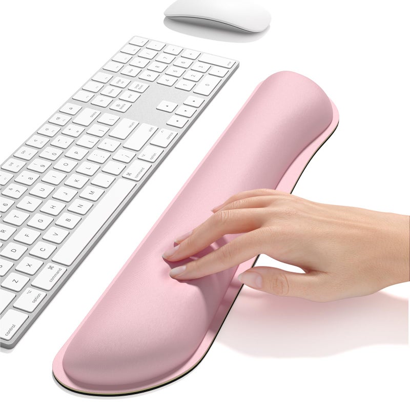 Dapesuom Enlarge Keyboard Wrist Rest, Cute Memory Foam Keyboard Wrist Cushion for Computer Desk Mats Support, Typing Pain Relief Ergonomic Mouse Pad Rests with Non-Slip Base for Gaming, Laptop, Pink - Image 5