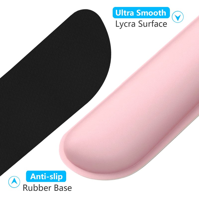 Dapesuom Enlarge Keyboard Wrist Rest, Cute Memory Foam Keyboard Wrist Cushion for Computer Desk Mats Support, Typing Pain Relief Ergonomic Mouse Pad Rests with Non-Slip Base for Gaming, Laptop, Pink - Image 4