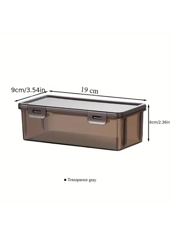 2 Large Black Transparent PP Plastic Storage Boxes With Labeled Compartments - Image 2