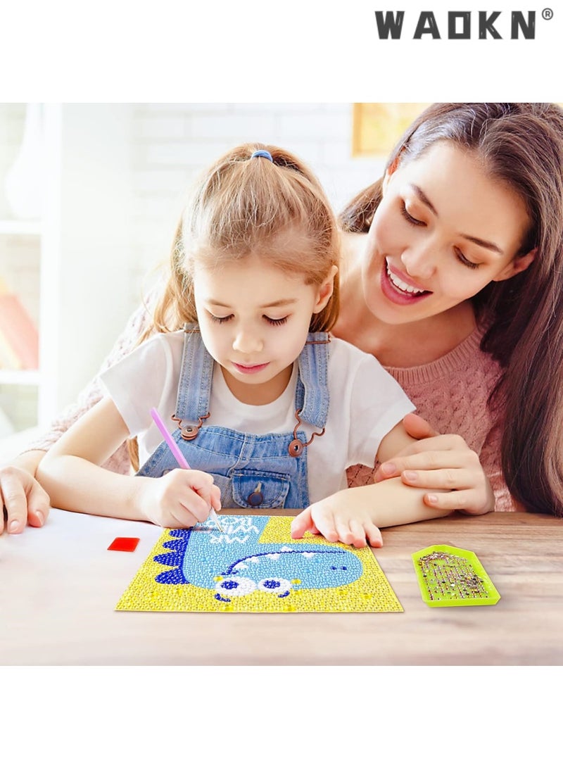 WAOKN Kids Diamond Painting Kit Big 10D Gems Arts and Crafts for Kids Wooden Frame Arts and Crafts for Kids Ages 6-8-10-12 Easy to DIY Mosaic Gem Dots Painting by Number Kit Home Wall Decoration
Smile Dinosaur  - Image 5
