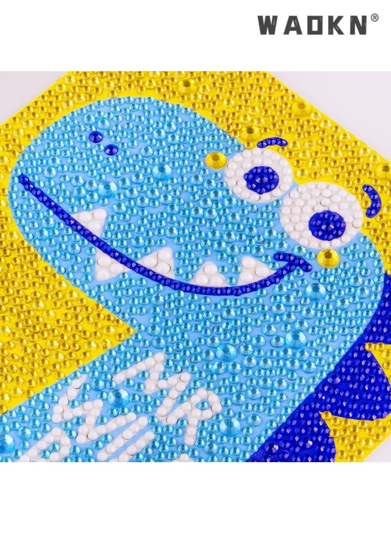 WAOKN Kids Diamond Painting Kit Big 10D Gems Arts and Crafts for Kids Wooden Frame Arts and Crafts for Kids Ages 6-8-10-12 Easy to DIY Mosaic Gem Dots Painting by Number Kit Home Wall Decoration
Smile Dinosaur  - Image 3