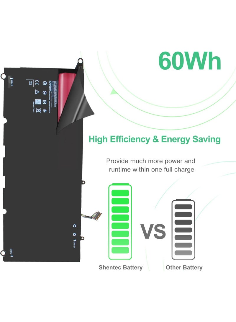 Terabyte PW23Y Battery for Dell XPS 13 9360 13-9360-D1605G 13-9360-D1605T 13-9360-D1509 XPS 13-9360-D1505G 13-9360-D1609G 13-9360-D1609G 13-9393 600-D1 609 13-9360-D1705G RNP72 0RNP72 TP1GT 0TP1GT 7.6V - Image 4
