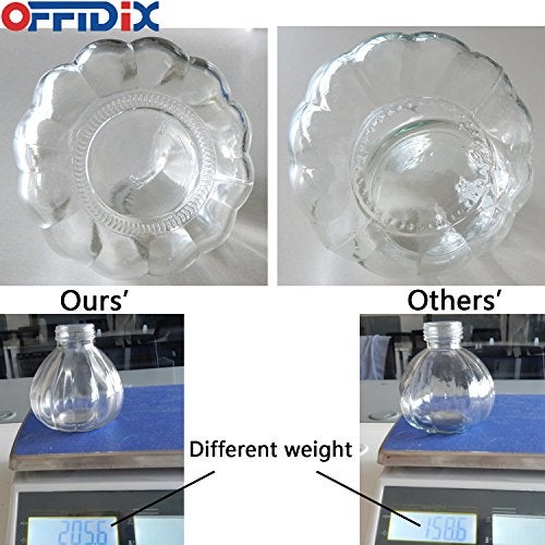 OFFIDIX Transparent Glass Watering Spray Bottle, 6.3 Inches Tall Vintage Style with Bronze Plastic Top Pump One Hand Plant Mister Glass Watering Can Indoor - Image 4