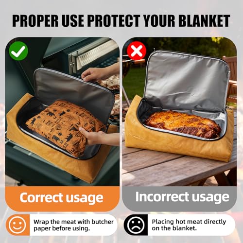 SCAUSY 270° Opening BBQ Blanket for Resting Meat, Insulated Leak-Proof Meat Resting Bag for Brisket Turkey Pork, Smoker Accessories for Kitchen Party Camping, Anniversary Birthday Gift for Men Dad Husband - Image 4