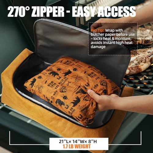 SCAUSY 270° Opening BBQ Blanket for Resting Meat, Insulated Leak-Proof Meat Resting Bag for Brisket Turkey Pork, Smoker Accessories for Kitchen Party Camping, Anniversary Birthday Gift for Men Dad Husband - Image 3