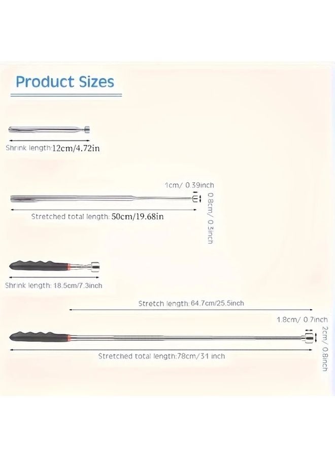 4 Piece Magnetic Telescopic Tool Set Manual Extendable Suction Rod For Hard To Reach Areas - Image 4