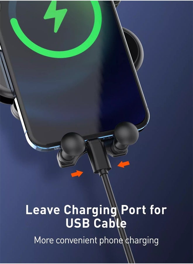 LDNIO MG03 Car Phone Holder Air Vent Gravity Mobile Mount Cradle Mini Auto Clamp Stand for iPhone 14/14 Pro/ 14 Pro Max/13/12/mini/Pro Max, Samsung S23 S22 Huawei black  - Image 5