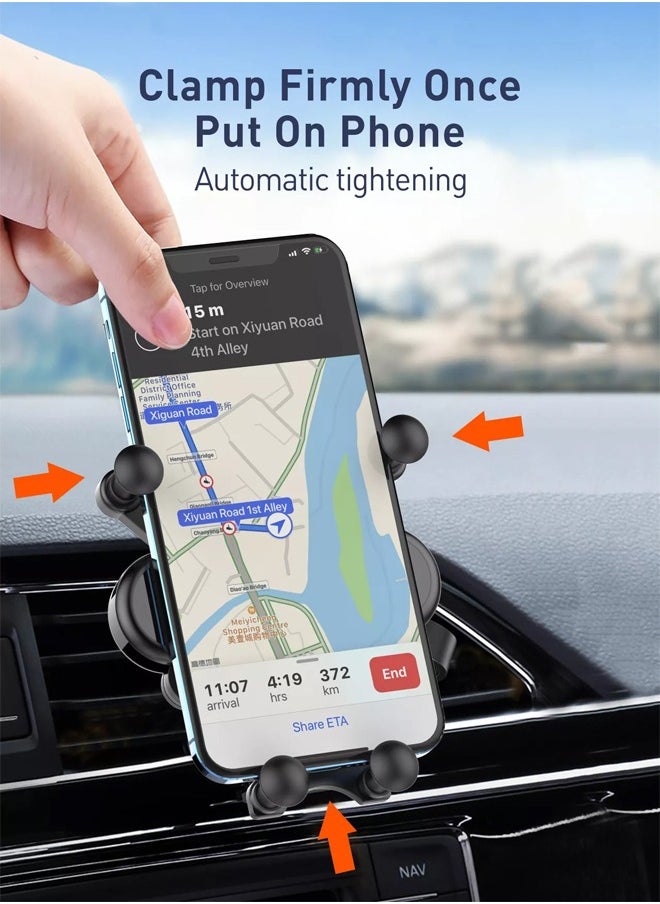 LDNIO MG03 Car Phone Holder Air Vent Gravity Mobile Mount Cradle Mini Auto Clamp Stand for iPhone 14/14 Pro/ 14 Pro Max/13/12/mini/Pro Max, Samsung S23 S22 Huawei black  - Image 2