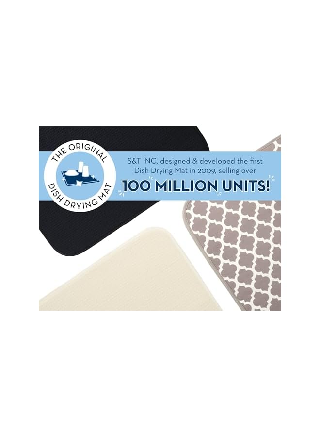 حافظة تجفيف الصحون، مصنوعة من ميكروفايبر عالي الامتصاص، مناسبة للمطبخ، سجادة تجفيف للأطباق والأدوات والمقالي، كبيرة الحجم 16" × 18"، رمادي. - Image 2