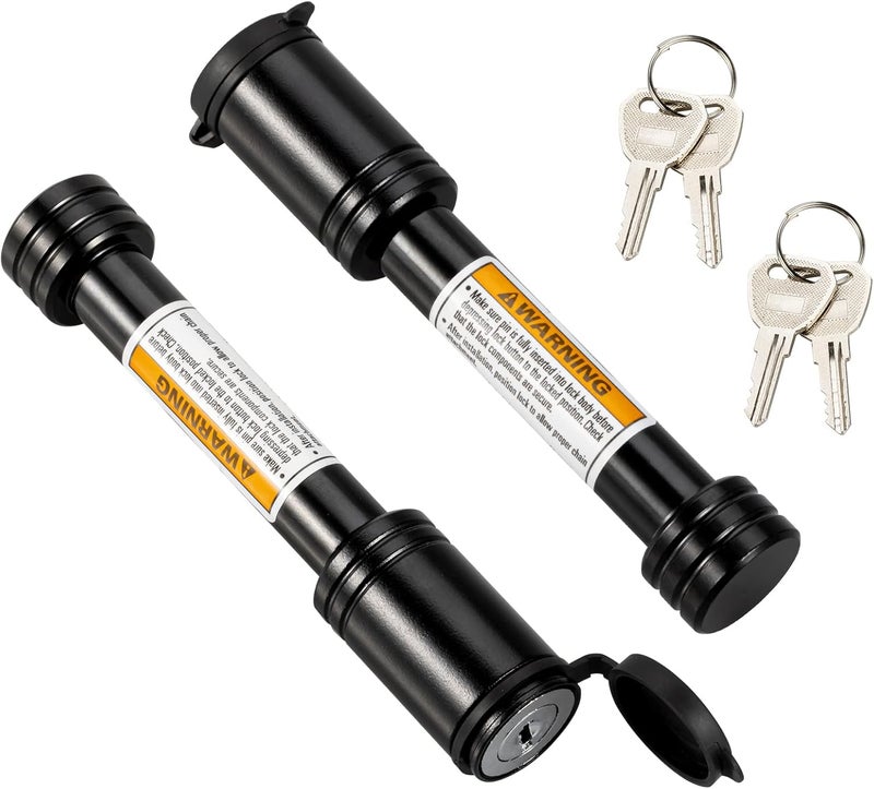 TOPSHINE Black Hitch Pin Lock, 5/8" Dia Trailer Hitch Looking Pin with Keys Keyed Alike for 2 inch Receiver - Image 1