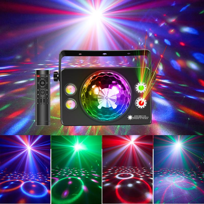 XJXTC Disco Ball Light Party Lights Sound Activated with Remote Control for Parties Strobe Stage Lighting for Home Dance Karaoke Club Birthday Wedding Christmas Halloween Decor - Image 3