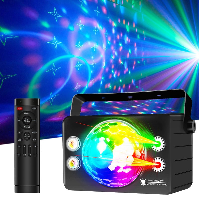 XJXTC Disco Ball Light Party Lights Sound Activated with Remote Control for Parties Strobe Stage Lighting for Home Dance Karaoke Club Birthday Wedding Christmas Halloween Decor - Image 2