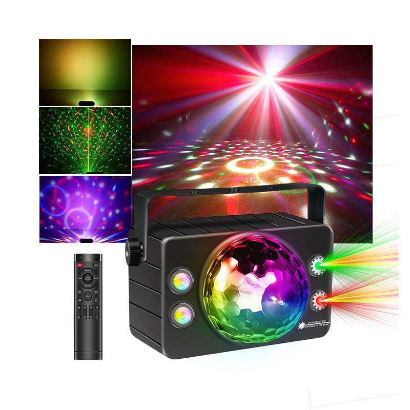 XJXTC Disco Ball Light Party Lights Sound Activated with Remote Control for Parties Strobe Stage Lighting for Home Dance Karaoke Club Birthday Wedding Christmas Halloween Decor - Image 1