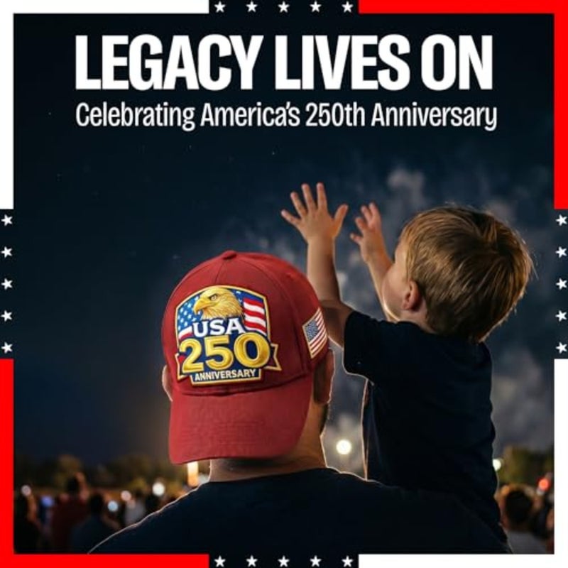 250th Anniversary USA Hat Gold Bald Eagle and Flag America 250 Anniversary Embroide Baseball Cap 4th of July Hats - Image 5