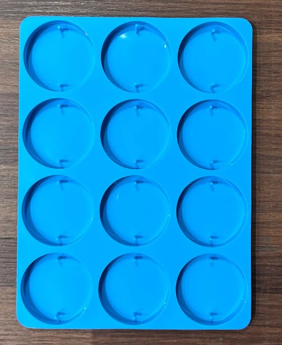 IRIKA 15in1 Agate Cavity Mold 12in1 Round Blue Silicone Mold for Resin Art Perfect for Car Dashboard Decor Pop Sockets Keychains Hanging Ornaments More Soft Reusable Made in India - Image 4