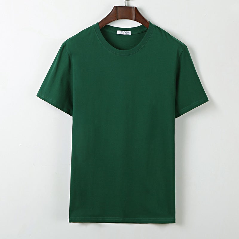 تي شيرت صيفي للرجال بأكمام قصيرة من المصنع بالجملة، قميص دائري العنق بأكمام نصفية، ملابس بحجم زائد، قميص أساسي باللون الأخضر - Image 1