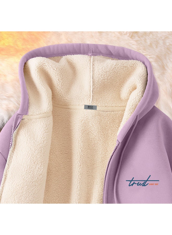 Flying in the snow Fleece Zipper Cardigan Women's Hoodie Winter Loose Fit Large Size Hooded Top - Image 3
