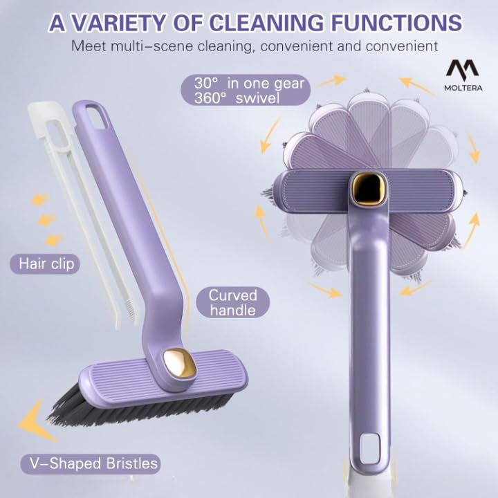 MOLTERA Cleaning Brush Multi-Function Rotating Crevice Cleaning Brush,Bristle Crevice Gap, 360 Degree Rotating No Dead Corners Bristle Crevice Tool for Bathroom & Kitchen & Tile Floors (Multicolor) - Image 5