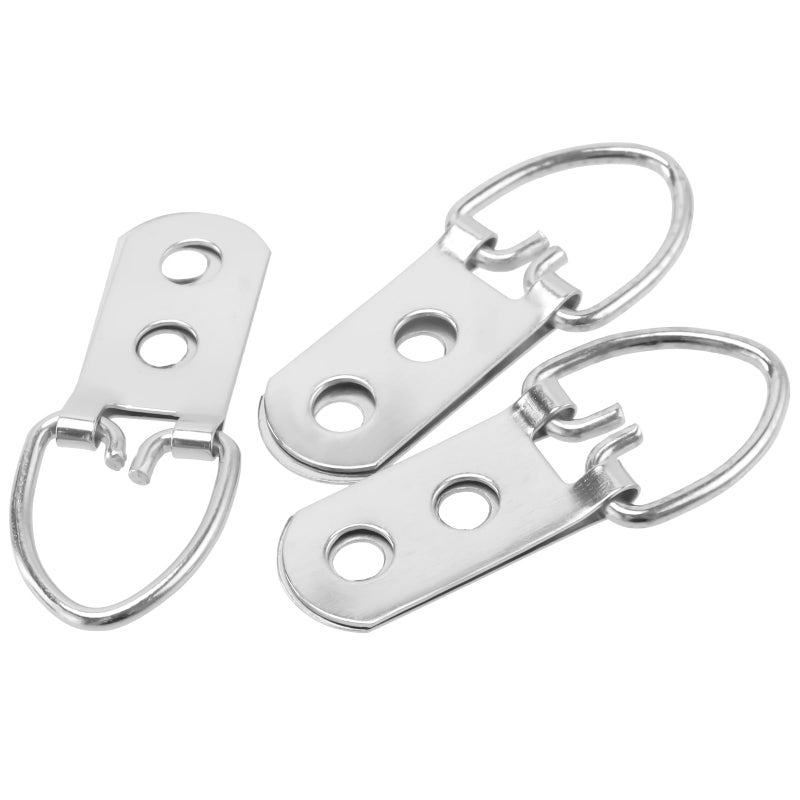 SEHOI 250 PCS Heavy Duty D Ring Picture Hangers Double Hole D Hooks D Ring Frame Hangers with 500 Screws for Hanging Frames Picture - Image 2